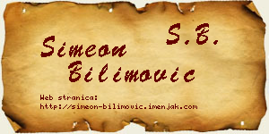 Simeon Bilimović vizit kartica
